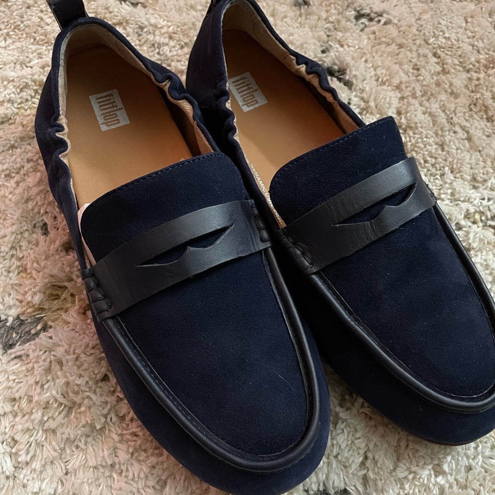 Navy blue loafers